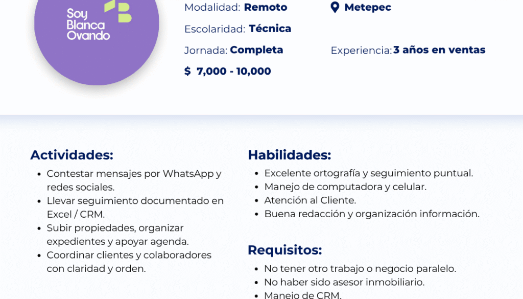 Asistente Comercial Operativa